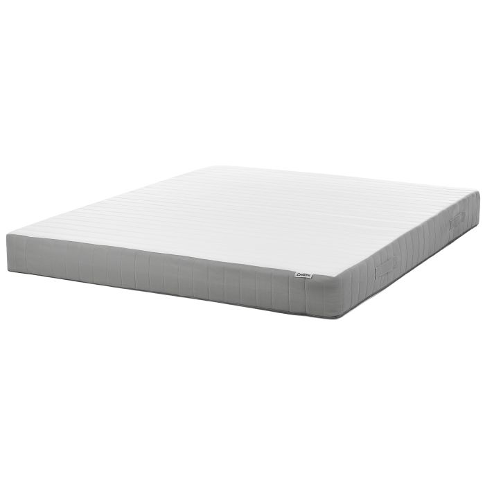 POUFFY Memory Foam Pocket Spring Mattress Medium 180 x 200cm Super Kingsize - White with Grey