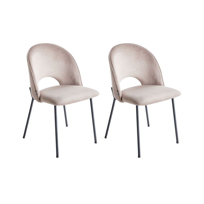 Set of 2 Dining Chairs COVELO Taupe