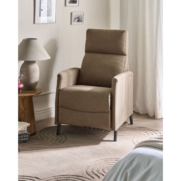 NATAXI Fabric Recliner Sofa with Footrest - Brown