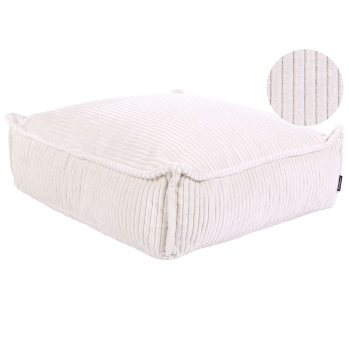 Floor Cushion Kids Pouffe ALLOZAI Velvet Light Beige