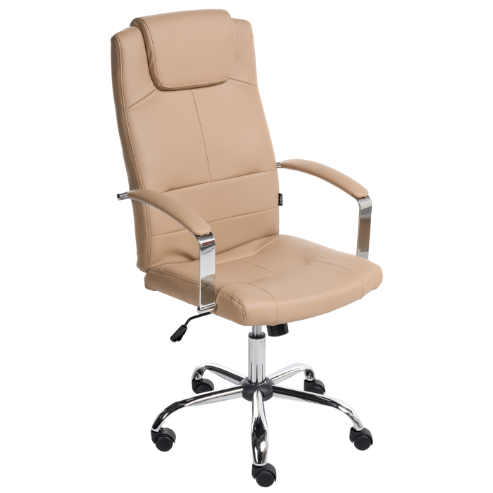 BRASTREL Faux Leather Office Chair - Sand Beige