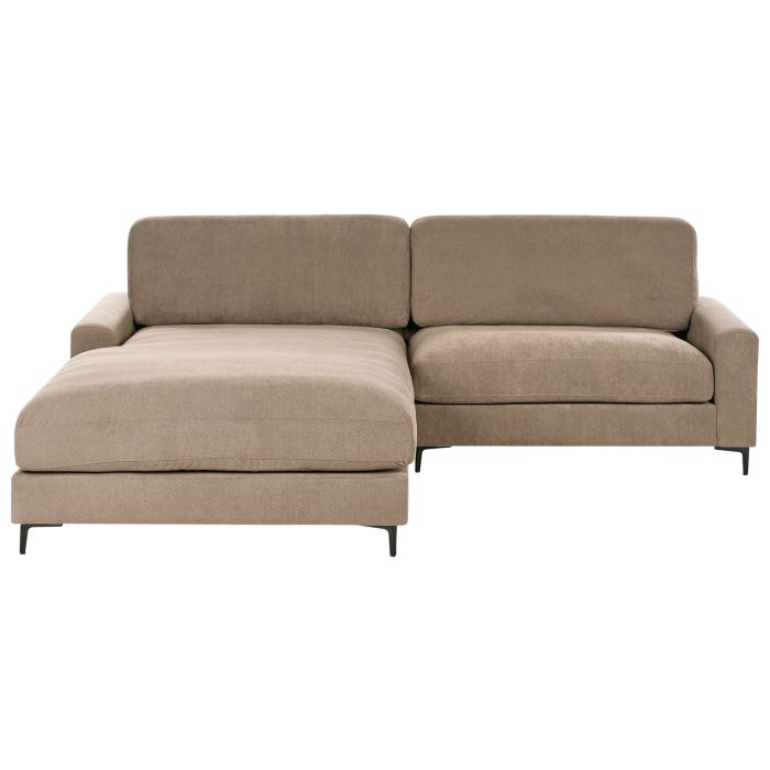 Corner Sofa - MALYO Right Hand Facing Fabric Brown