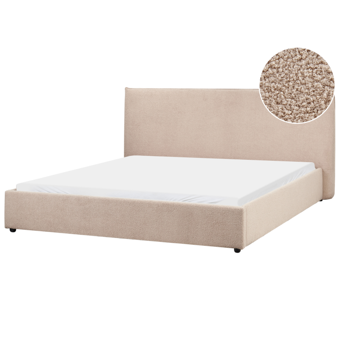 LEVISH Super Kingsize Boucle Fabric Waterbed - Taupe