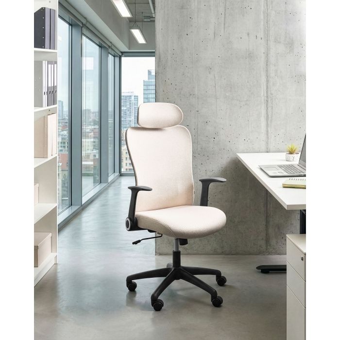 KAVERO Corduroy Office Chair - Off White