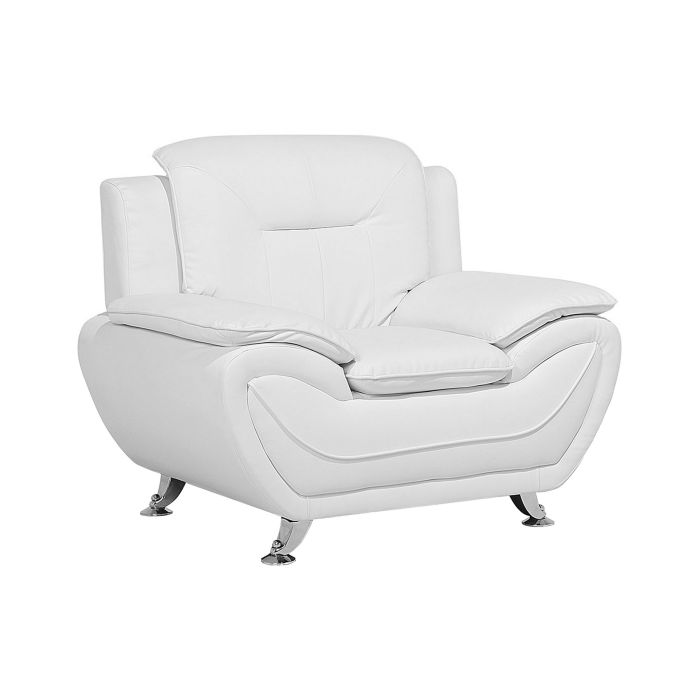 LINCOMBE Faux Leather Armchair - White