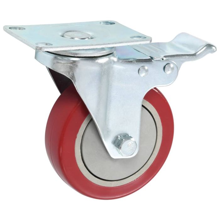 Swivel Casters with Double Brakes Set of 4 100mm