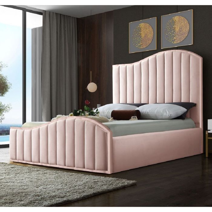 Magnifik Plush Velvet Bed - Pink in 5 Sizes