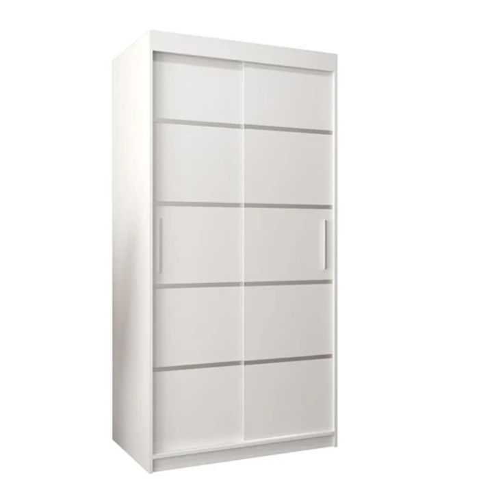 Sliding Wardrobe - VICENZA I 2 Door Wardrobe White 100cm
