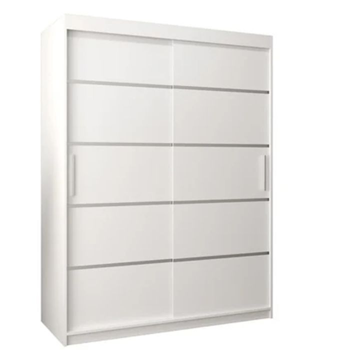 Sliding Wardrobe - VICENZA I 2 Door Wardrobe White 150cm
