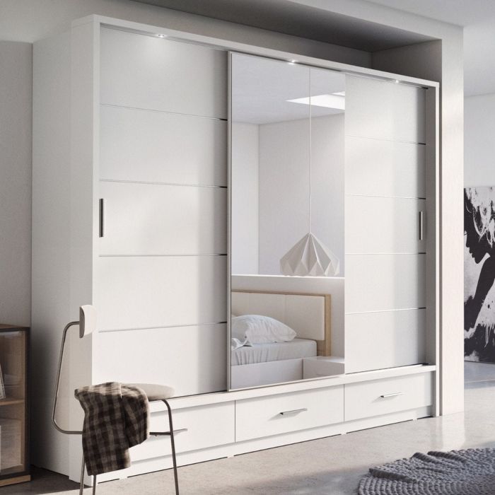 Artimas I Sliding Door Wardrobe 250cm - White Matt