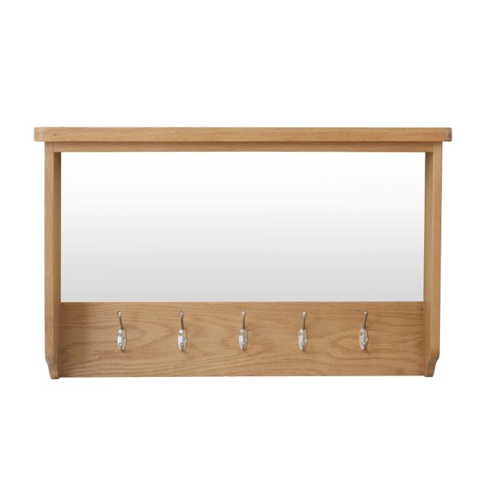Norwich Hall Bench Top with Coat Hooks - Oak