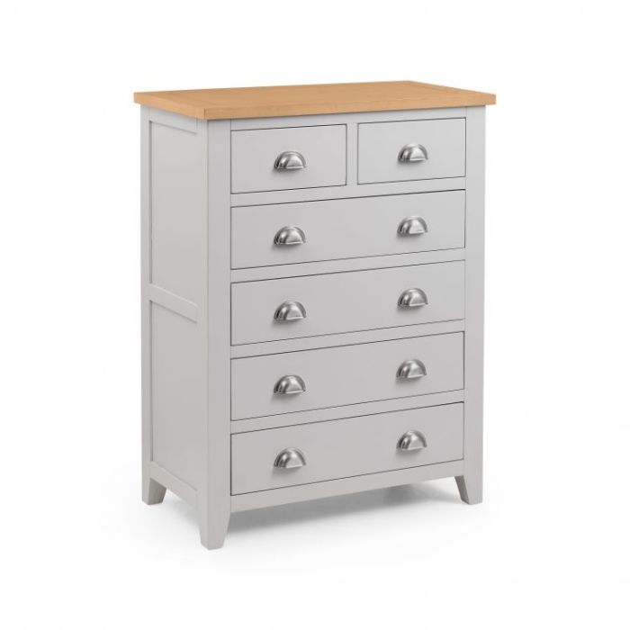 RUHA Grey Chest of Drawers - Medium-sized, 6 Drawers
