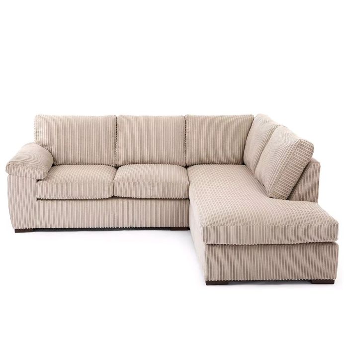 Corner Sofa AMALFI Standard Back Jumbo Cord Right Hand Facing Corner Sofa - Cream