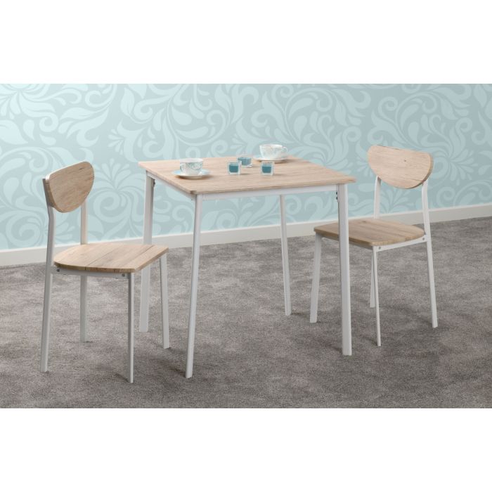 Riley Small Dining Set - White Light Oak Effect Veneer