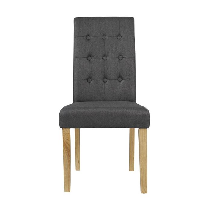 ROMIRA Linen Fabric Dining Chair - Grey