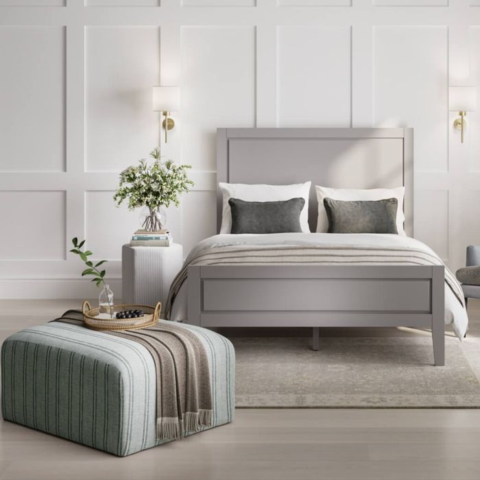 RYLAN Woven Footstool - Grey