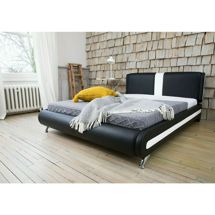 Modern Italian Designer Faux Leather Bed Frame