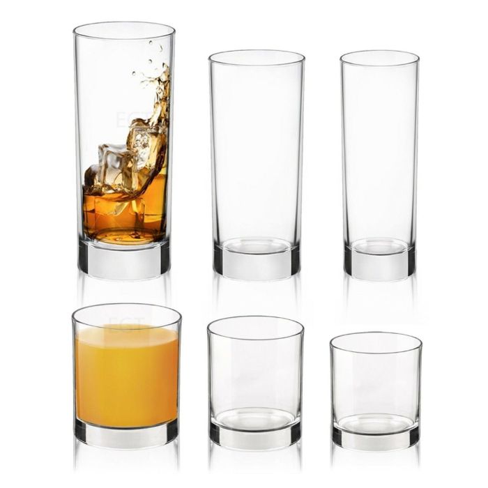 Weighted Bottom Tumbler Drinking Glasses Sets - 6 Sizes