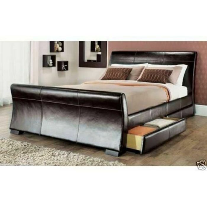 Fabulous Leather 4 Drawers Bed Frame - 2 Colours