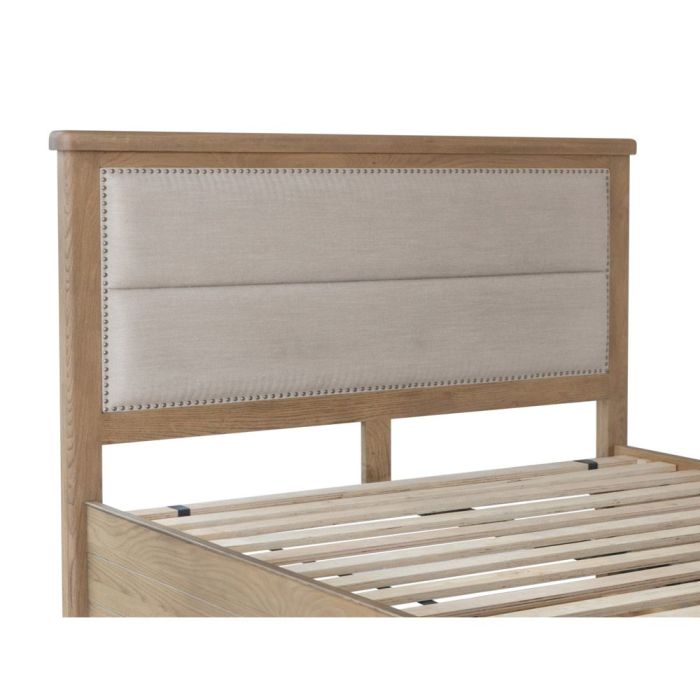 Norfolk Super Kingsize Fabric Headboard - Smoke Oak