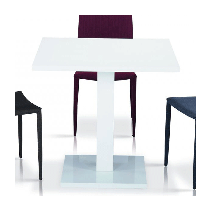 Buxton High Gloss Table with Stainless Steel Base - White