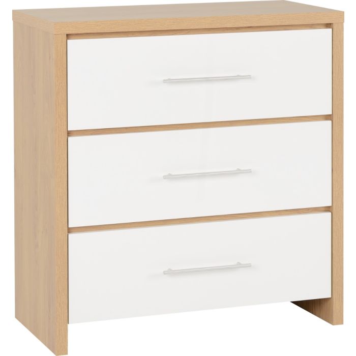 Oak Finish Chest of Drawers - SELSEY II Medium Chest  3 Drawers