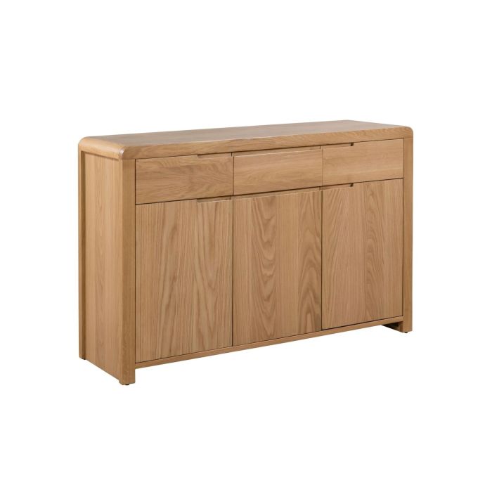 Curve 3-Door 3-Drawer Sideboard - Oak
