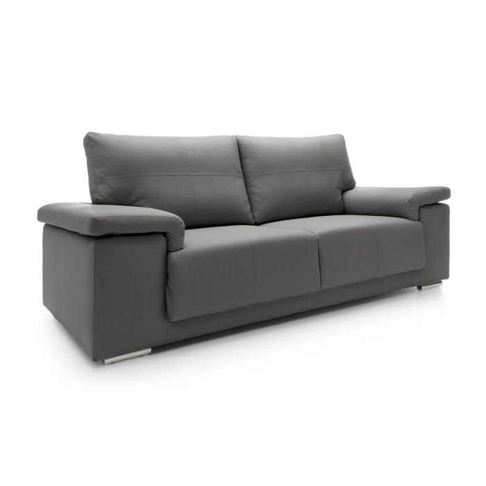 Chelmsford 3 Seater Leather Sofa - Dark Grey