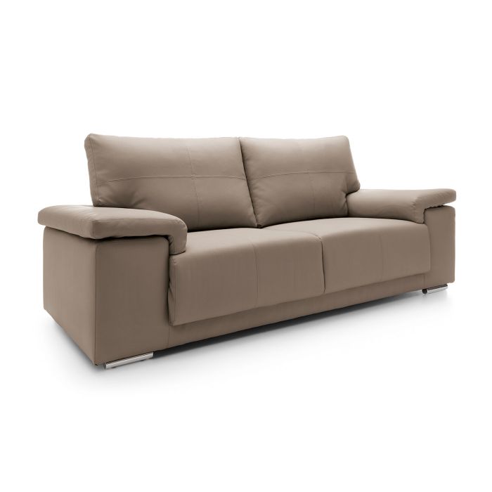 Chelmsford 3 Seater Leather Sofa - Taupe
