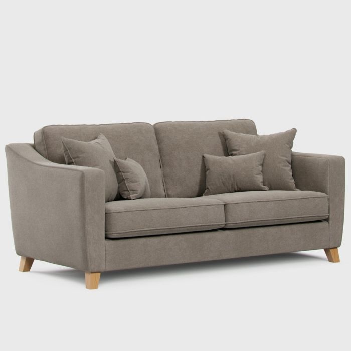 3 Seater Sofa - KRISTY Fabric - Dark Beige