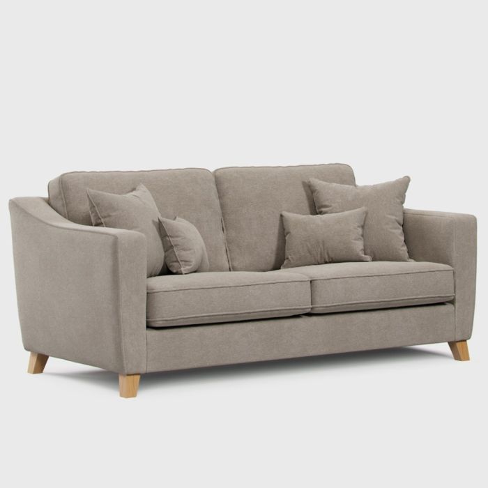 3 Seater Sofa - KRISTY Fabric - Light Beige