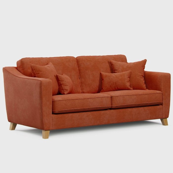 3 Seater Sofa - KRISTY Fabric - Orange