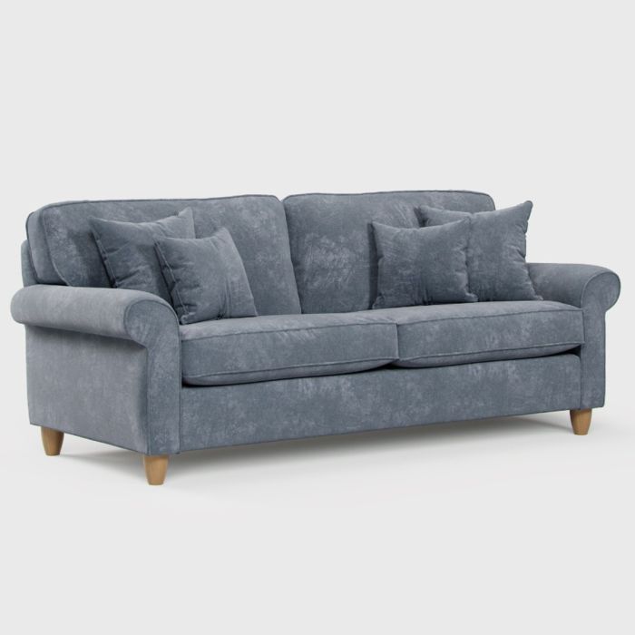 4 Seater Sofa - COASTAL Fabric - Steel