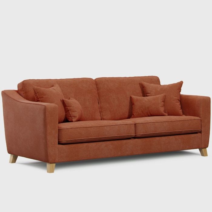 4 Seater Sofa - KRISTY Fabric - Orange