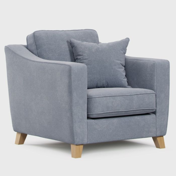Armchair - KRISTY Fabric - Light Blue 88cm