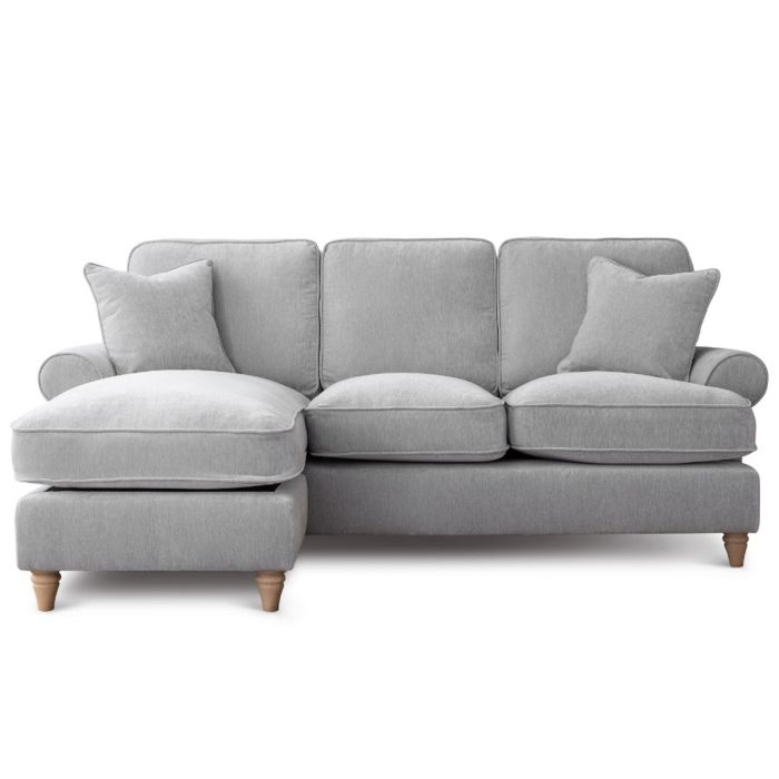 Corner Sofa - RAYONG Fabric 3 Seater Right Hand Facing - Ice