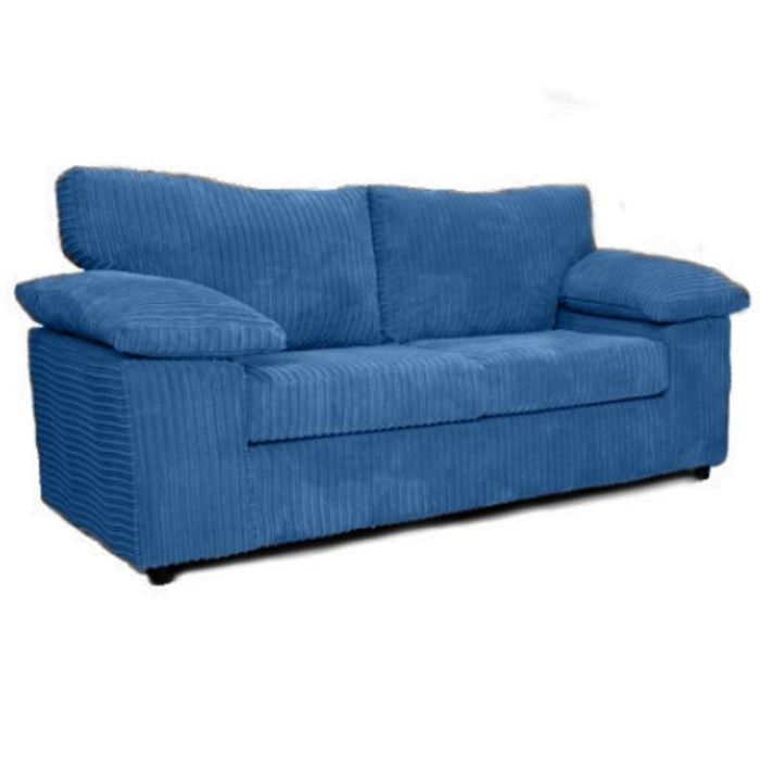 2 Seater Sofa CORDURA Full Back Jumbo Cord Sofa - Blue