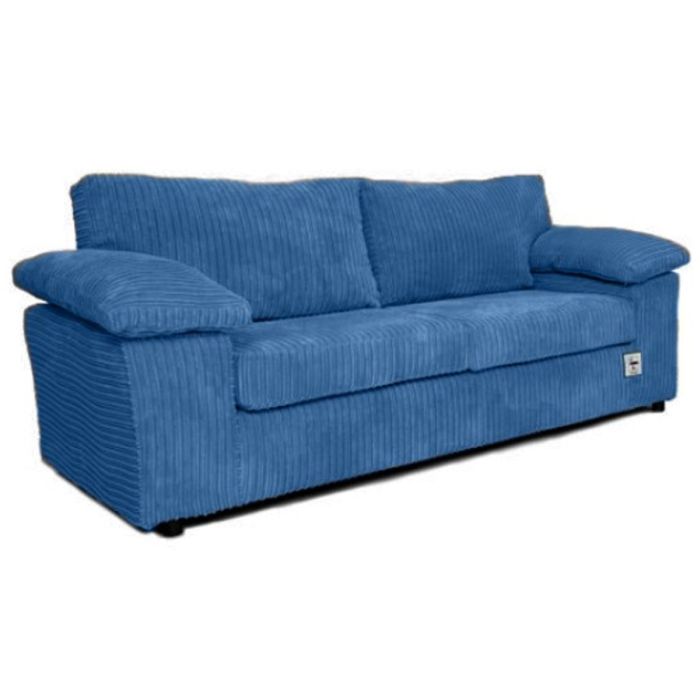 3 Seater Sofa CORDURA Full Back Jumbo Cord Sofa - Blue