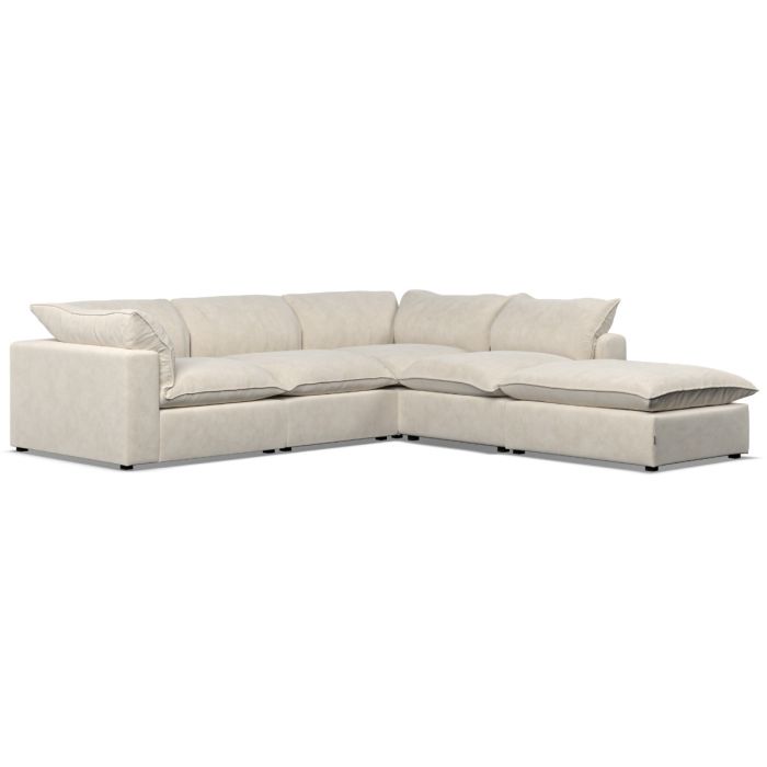 Corner Sofa - PUEBLA Fabric 4 Seater Left Hand Facing - Cotton