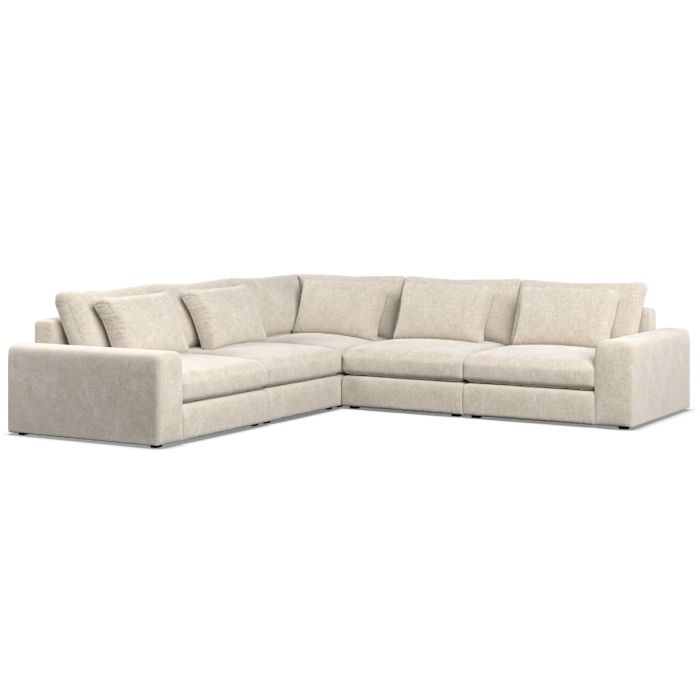 Corner Sofa - SOVA Fabric 4 Seater Right Hand Facing Ivory