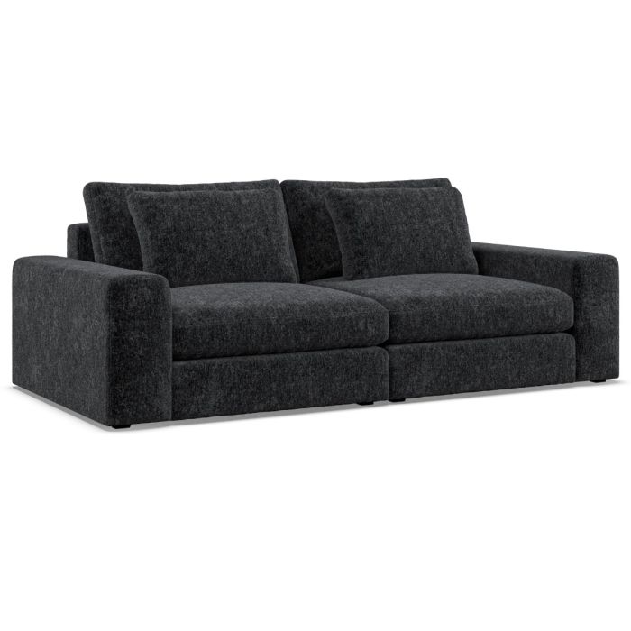 2 Seater Sofa - SOVA Fabric Black