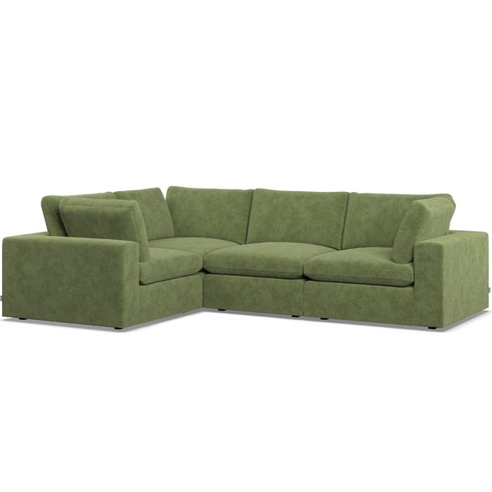 Corner Sofa - OBLAK Fabric 3 Seater Right Hand Facing Verde