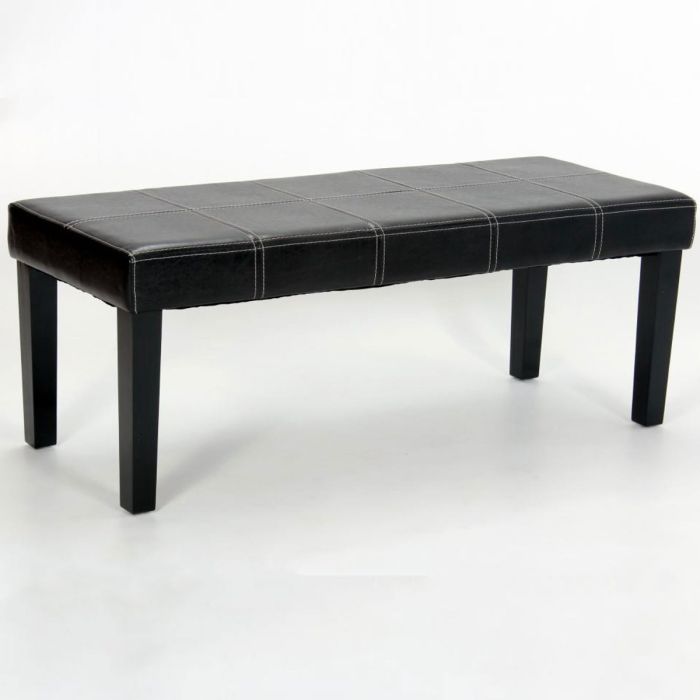 Nico Niall PU Leather Effect Bench - Black