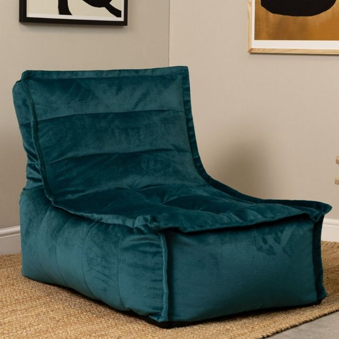 Velvet Scandi Lounger Luxury Bean Bag Filled - 5 Colour