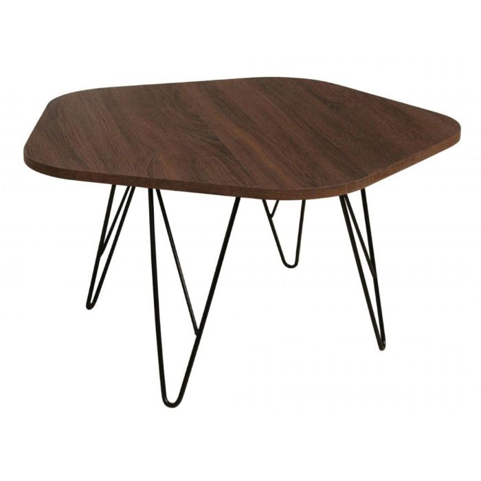 Arabelle Archer Coffee Table with Black Metal Legs - Walnut