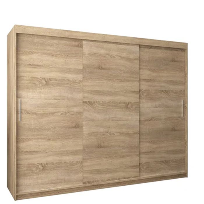 Sliding Wardrobe - TIVERTON 3 Door Wardrobe Oak Sonoma 250cm