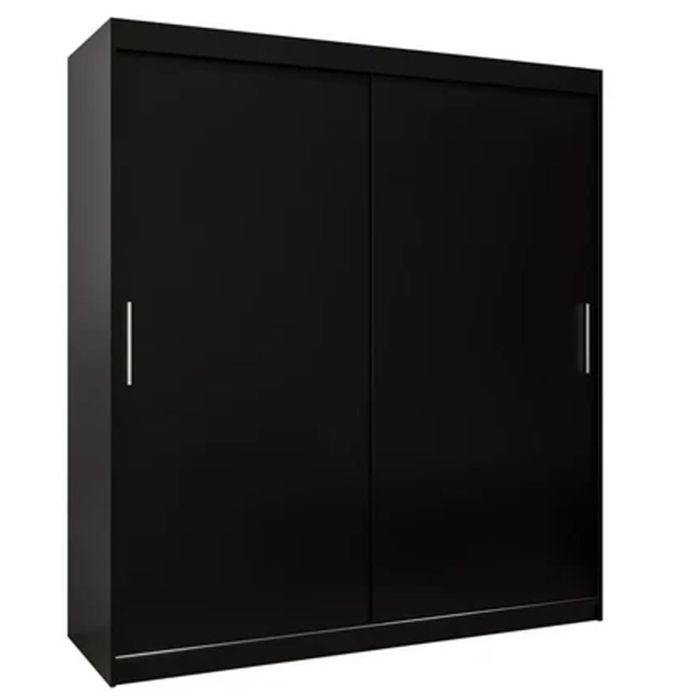Sliding Wardrobe - TIVERTON 2 Door Wardrobe Black 180cm