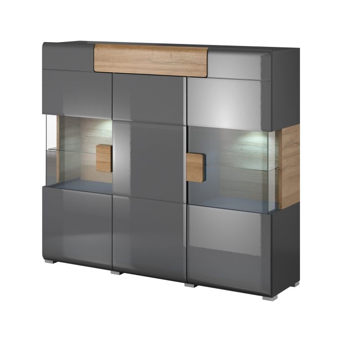 Ohio 46 Sideboard Display Cabinet - Grey Gloss