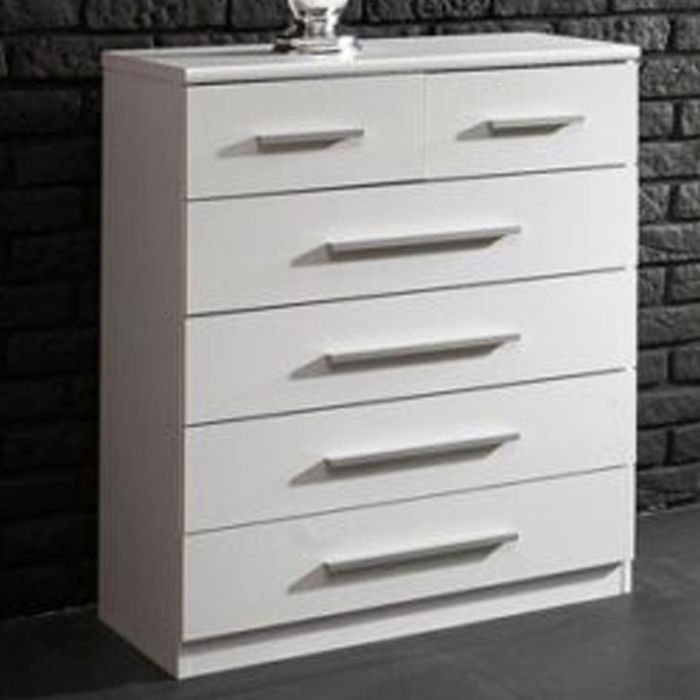 White Chest of Drawers - TORBAY I Medium Chest  6 Drawers