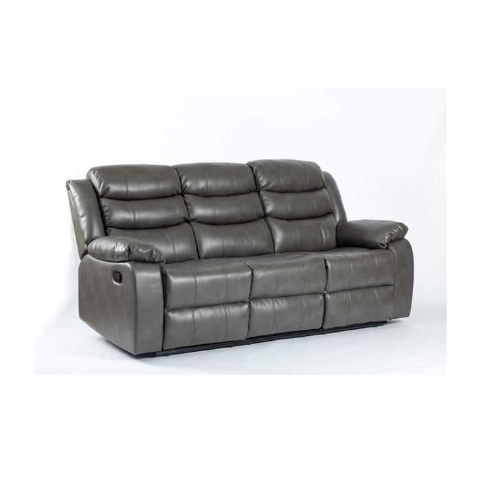 Esperanza 3 Seater Leather Aire Recliner - Grey